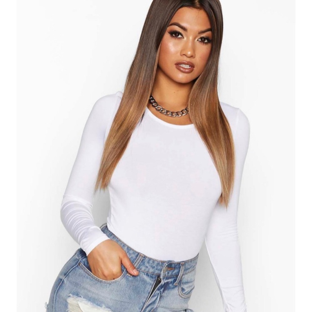 Boohoo Scoop Neck Long Sleeve Shirt